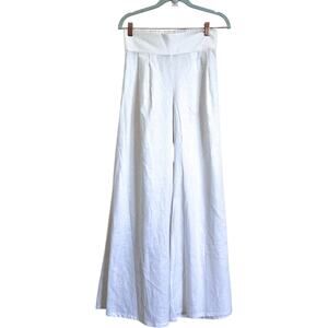 Otis & Maclain Wide Flare Leg Womens Pants Size S White Boho High Rise Lagenlook